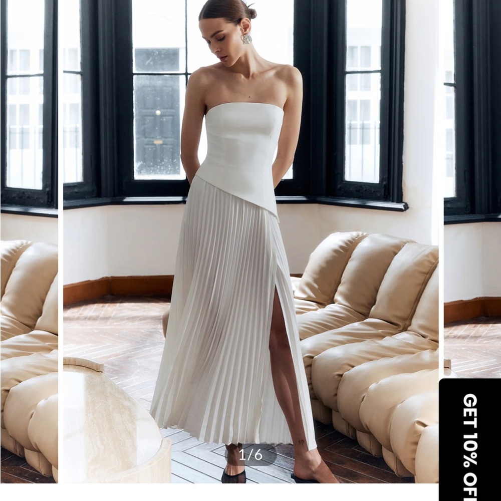 Commense Ivory Satin Dress with Branded Tags